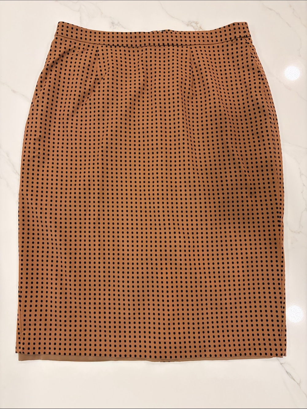 Halogen Classic Tan Polka Dot Pencil Skirt
